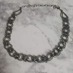 Beaded Gray Choker Necklace